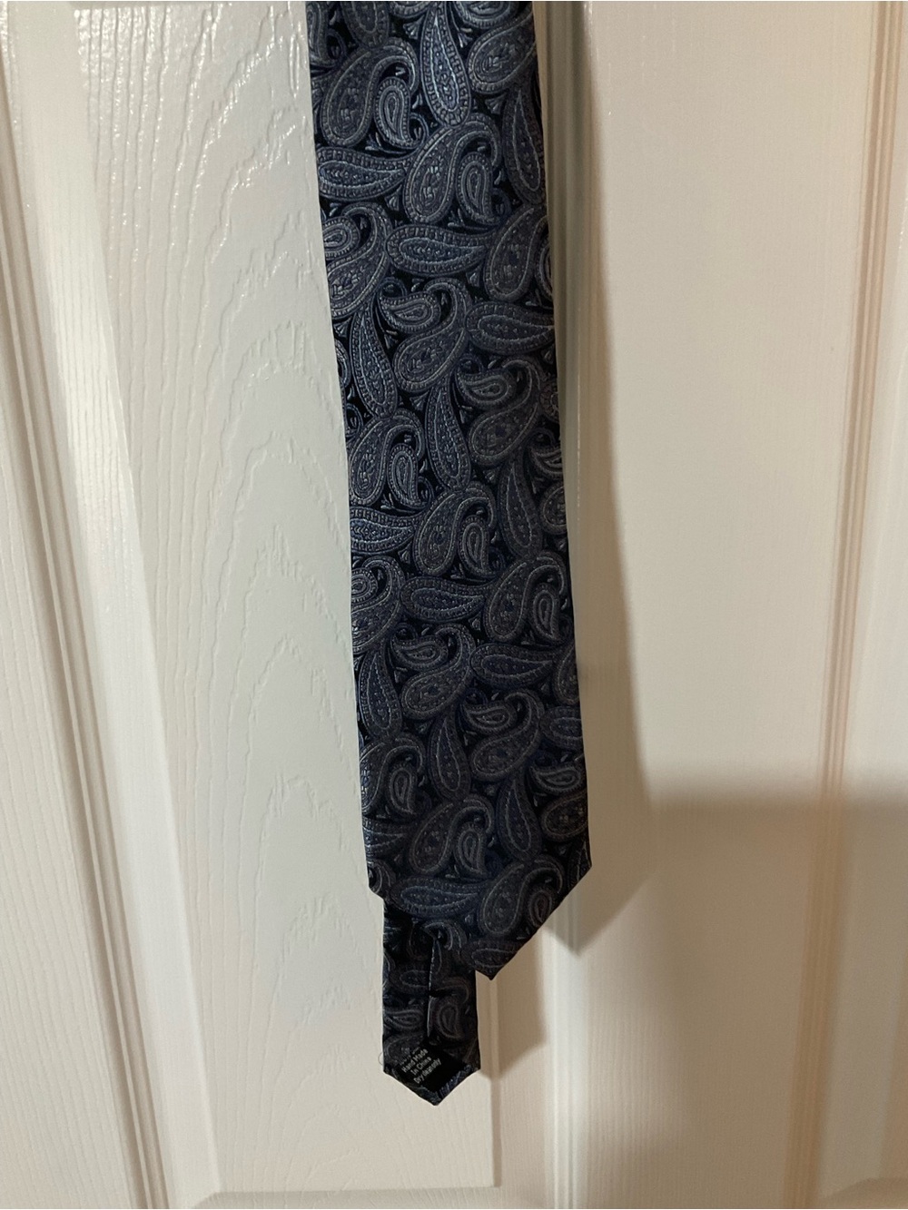 Men's Paisley Pronto Uomo 100% Silk Tie in Navy Blue